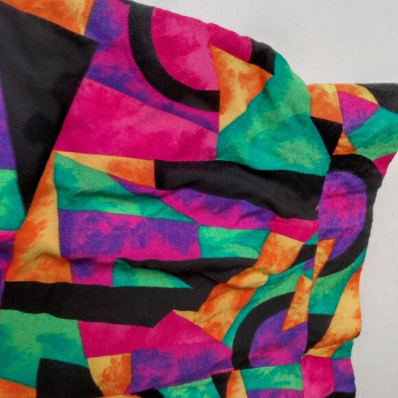 Vintage I&R Illusions Shorts Women Size 18 Bright Colorful Geometric Rayon Artsy - Picture 12 of 16